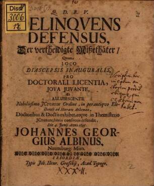 Delinquens defensus
