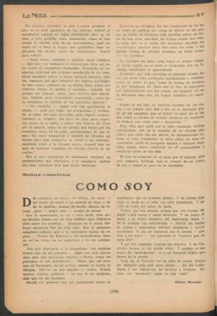 Notas cómicas : Como soy