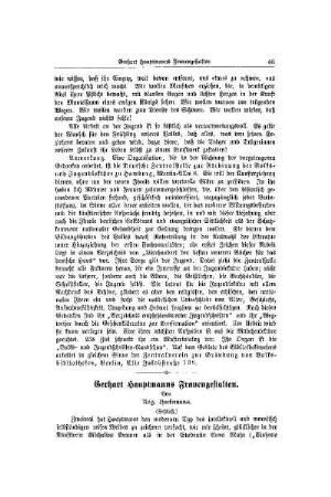 Gerhart Hauptmanns Frauengestalten : (Schluß)