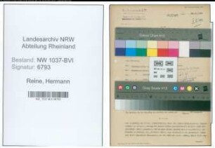 Entnazifizierung Hermann Reine , geb. 05.01.1900 (Baecker)