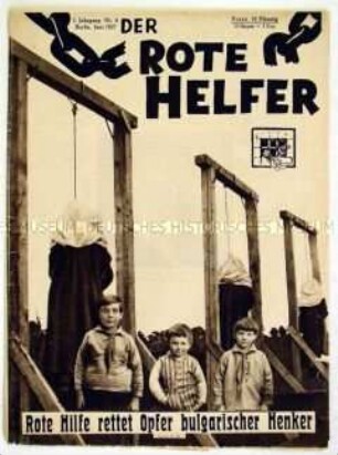 Monatszeitschrift der Roten Hilfe Deutschlands "Der Rote Helfer" u.a. zur Lage in Bulgarien