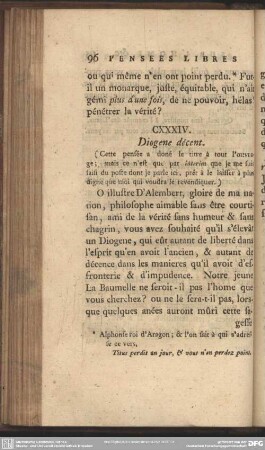 CXXXIV. Diogene décent