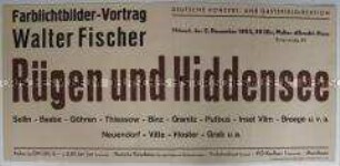 Maueranschlag mit der Ankündigung eines Farblichtbildervortrages über die Insel Hiddensee