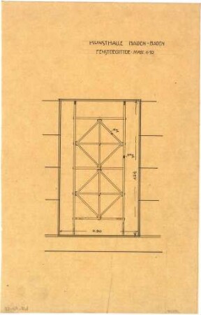 Billing, Hermann; Baden-Baden; Kunsthalle - Fenstergitter (Ansicht)