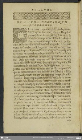 De Laude Orationum Ciceronis