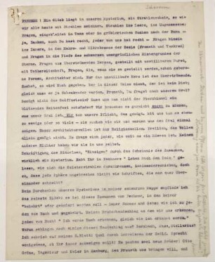 Bruno Taut ("Glas") an die "Gläserne Kette"
