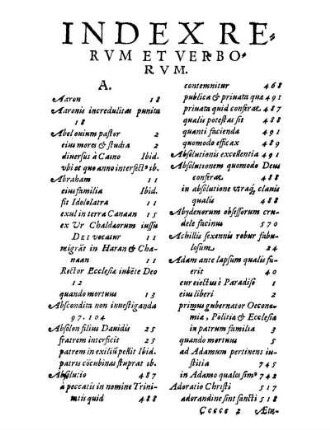 Index Rervm Et Verborvm.