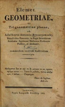 Elementa geometriae et trigonometriae planae