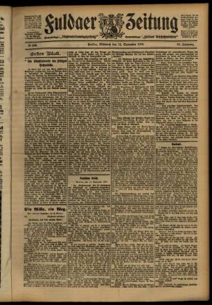 Erste Ausgabe vom Mittwoch, den 12. September 1906.