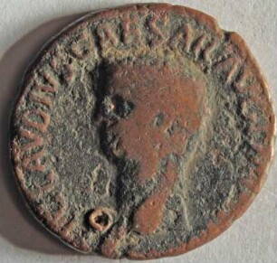 Römische Münze, Nominal As, Prägeherr Claudius I., Prägeort Rom, Original