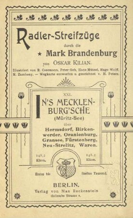 In's Mecklenburg'sche (Müritz-See.) : über Hermsdorf, Birkenwerder, Oranienburg, Gransee, Fürstenberg, Neu-Strelitz, Waren