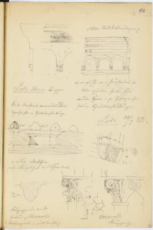 Dom, Lodi: Details (aus: Skizzen- und Fotoalbum 3)