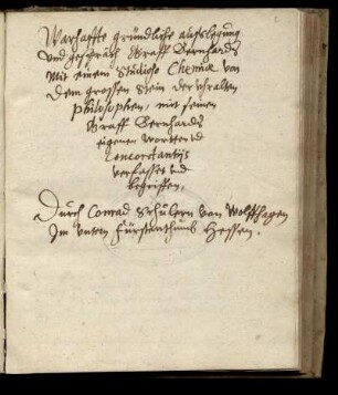 Gespräch Graf Bernhards vom Stein der Weisen