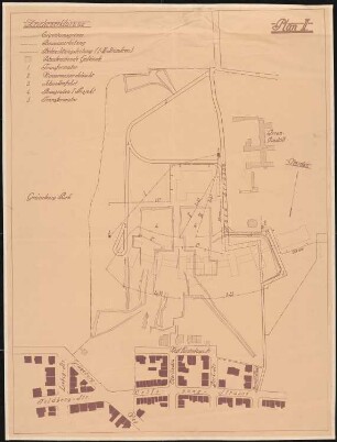 I.G.-Farben, Frankfurt/Main Verwaltungsgebäude: Lageplan II, mit Höhenlinien