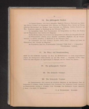 16. Das philologische Institut.