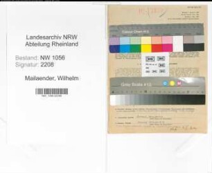 Entnazifizierung Wilhelm Mailaender , geb. 11.09.1903 (Angestellter)