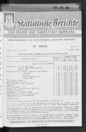 Verbraucherpreise in Hamburg im Januar und Februar 1968 : Lfd. Nr. 4