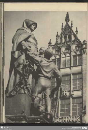 Die Heilige Gertrud mit einem Wandergesellen