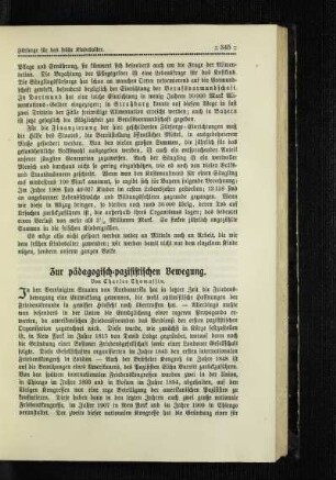Zur pädagogisch-pazifistischen Bewegung