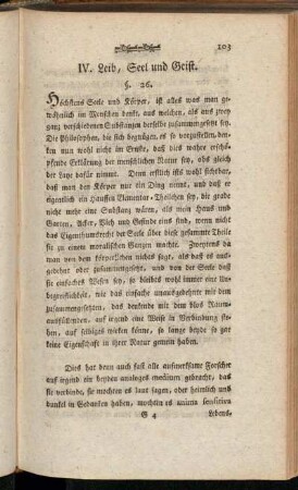 IV. Leib, Seel und Geist