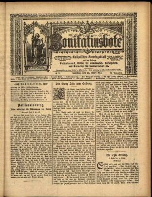 Erste Ausgabe vom Sonntag, den 24. März 1912.