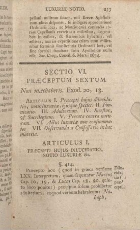 Sectio VI. Praeceptum Sextum.