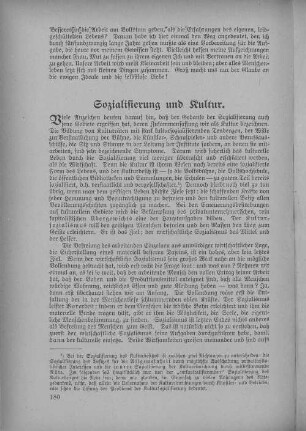 Sozialisierung und Kultur.