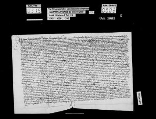 Hans Krieg von Bissingen, wegen verschwenderischen Lebenswandels, den er jahrelang trotz zahlreicher Strafen und Ehrmahnungen fortgesetzt hatte, und wegen Beleidigung des Gerichts zu Kirchheim gef., auf Anweisung des Herzogs vor dem Stadtgericht zu Kirchheim peinlich beklagt, nach ordentlichen Verfahren dazu verurteilt, dass er gemäß der Landesordnung mundtot gemacht, sein und bleiben und aller seiner Güter entsetzt werden soll, dass ihm ferner Tragen von Waffen, der Besuch von Wirtshäusern, Gesellschaften und Hochzeiten verboten sein, er eine Verschreibung hierüber abgeben und seine Atzung und alle sonstigen Unkosten bezahlen soll, verspricht, nachdem er auf freien Fuß gesetzt wurde, das Urteil in allen Punkten zu vollziehen, sich künftig wohl zu verhalten, und schwört U. Er hatte zuletzt, einen Tag, bevor ihm ein Urteil, das längere Zeit ausgesetzt war, eröffnet werden sollte, in der Wirtschaft des Balthas Beckh den Gerichtsverwandten Jakob Schiffer beleidigt; am Tage der Gerichtsverhandlung hatte er die Richter zunächst warten lassen und war dann betrunken vor Gericht erschienen; dort hatte er den Richtern gesagt, sie gäben ein Urteil ab gegen ihre Treue und ihren Eid, ferner, falls er sich bei seinem Vater, der ein Vermögen von etwa 5000 Gulden besäße, 200 Gulden leihen müsste, würde er einen erstechen und mit dem Geld davonziehen, und er fürchte nichts mehr, als dass er noch jemanden schlagen müsste, bevor er aus dem Rathaus ginge; außerdem hatte er dem Schultheißen gesagt, er solle sich hüten, über Albrecht Gienger, einem alten Richter, gespottet, er hätte einen weißen Bart und müsste bald Rat werden, und sich überhaupt rebellisch vor Gericht aufgeführt.