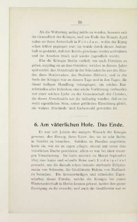 6. Am väterlichen Hofe. Das Ende