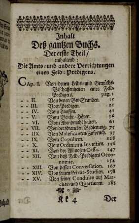 Inhalt Deß gantzen Buchs.
