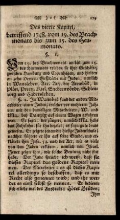 Das vierte Kapitel, betreffend 1748. vom 19. des Brachmonats bis zum 15. des Heumonats