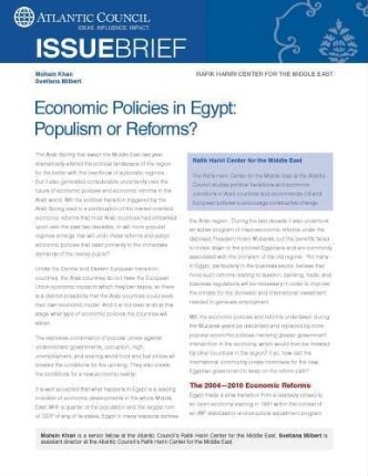 Economic policies in Egypt : populism or reforms?