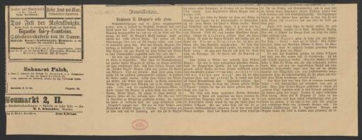 [Zeitungsartikel] Nochmals R. Wagner's erste Frau