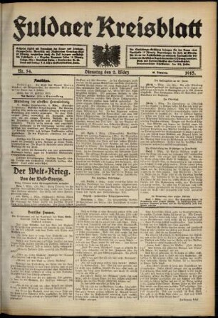 Ausgabe vom Dienstag, den 02. März 1915.