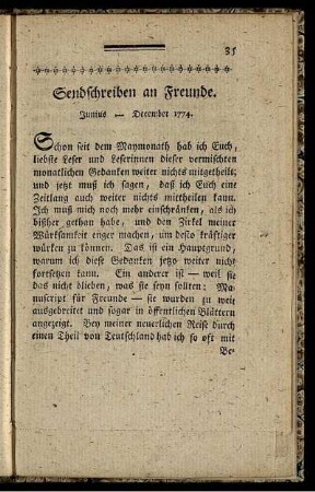Sendschreiben an Freunde