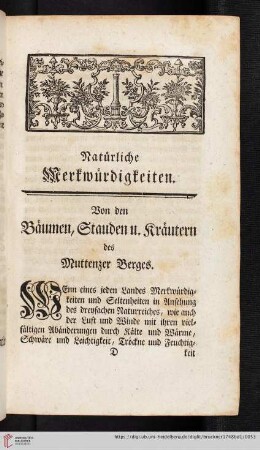 Natürliche Merkwürdigkeiten.
