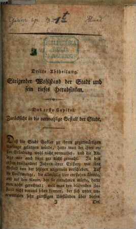 Topographisch-statistische Beschreibung der Kaiserlichen freien Reichs-Stadt Goslar : Zur Belehrung und Unterhaltung für Leser aus allen Ständen, 2