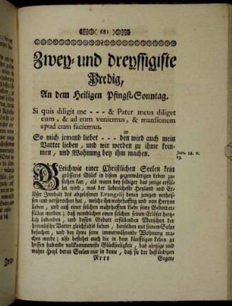 Zwey-und dreyssigiste Predig, An dem Heiligen Pfingst-Sonntag.