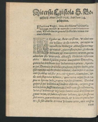 Die erste Epistola S. Bonifacii - Epistola Decima