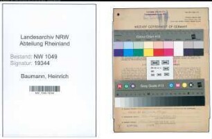 Entnazifizierung Heinrich Baumann , geb. 09.02.1900 (Lokfuehrer)