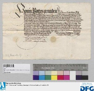 Heinrich Rudolff von Wetze, Administrator zu Waldsassen, stellt der Stadt Nürnberg Quittung aus über 400 fl. ihm verschriebene Stadtsteuer.