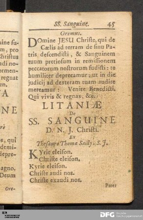 Litaniae de SS. Sanguine.