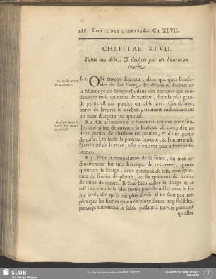 Chapitre XLVII. Fonte des debris & déchets par un Fourneau courbe