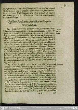 Quibus Praestatio incumbat in singulis contractibus