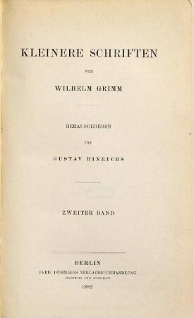 Kleinere Schriften, 2