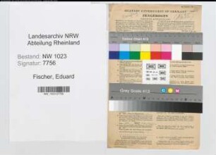 Entnazifizierung Eduard Fischer , geb. 26.10.1885 (Betriebsleiter)