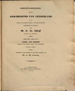 Gedenkwaardigheden uit de geschiedenis van Gelderland, ... : Met afbeeldingen, 6,3. 3. Stuk. 1529 - 1538. - 1875. - VI, XLIII S., S. 942 - 1215