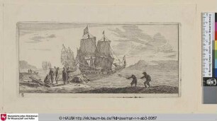 [Vier große Segelschiffe in einer Bucht; Four Large Sailing Vessels in a Bay]