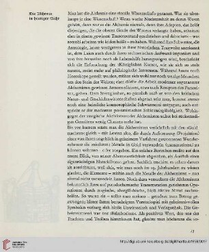 Die Alchemie in heutiger Sicht