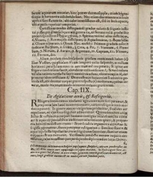 Cap. IIX. De Agitatione aeris, & Refrigeriis.